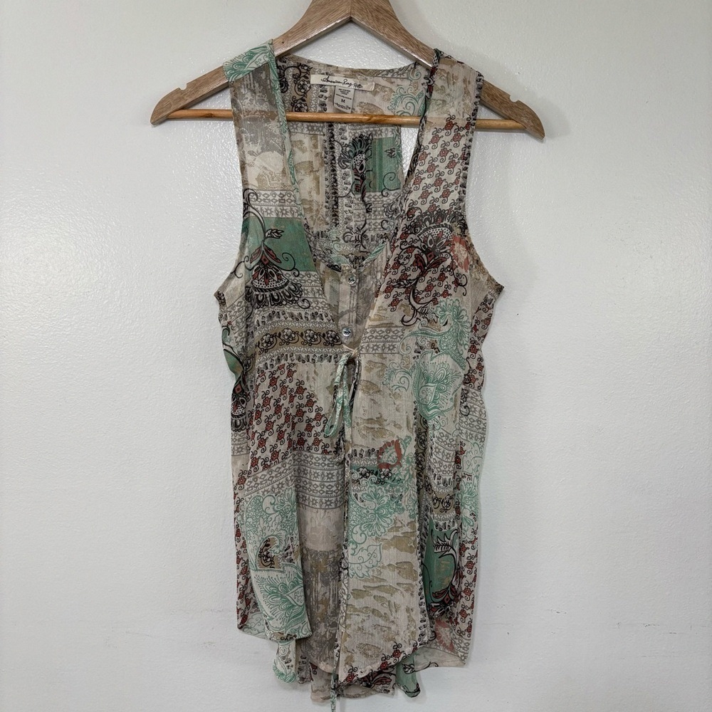 Patterned Sleeveless Tank Top - image 3